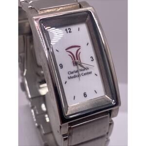 Mens Silver Tone Quartz Medical Hospital Watch Clarian North New Battery